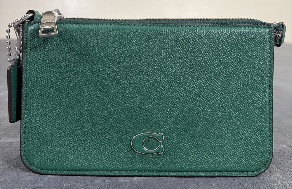 COACH Pouch Bag With Signature Canvas Detail Green Logo Mini Shoulder Bag Chrty